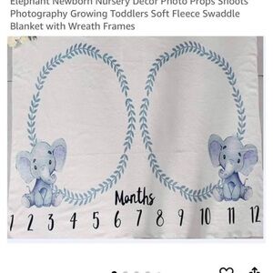 Elephant Nursery Milestone Blanket for Twins